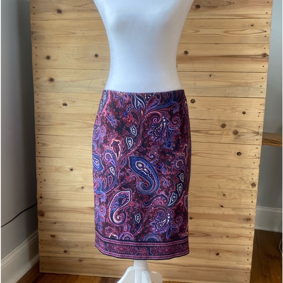 Talbots Knee Length Paisley Pencil skirt size 12P - Picture 2 of 15